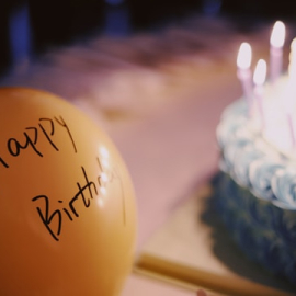 Birthday cake with candles